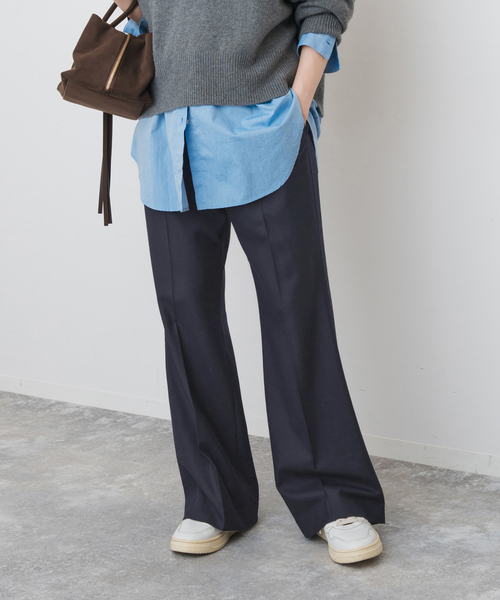 Spick & Span(スピックアンドスパン)の「《セットアップ可 / 追加》ウールブレンドパンツ(スラックス・レディース・ブラウン/ネイビー・34/36/38)」の1枚目の写真