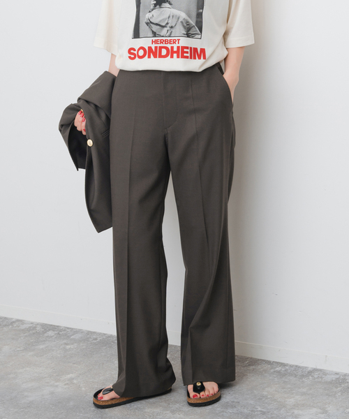 Spick & Span(スピックアンドスパン)の「《セットアップ可 / 追加》ウールブレンドパンツ(スラックス・レディース・ブラウン/ネイビー・34/36/38)」の2枚目の写真