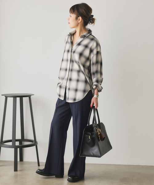 Spick & Span(スピックアンドスパン)の「《セットアップ可 / 追加》ウールブレンドパンツ(スラックス・レディース・ブラウン/ネイビー・34/36/38)」の5枚目の写真