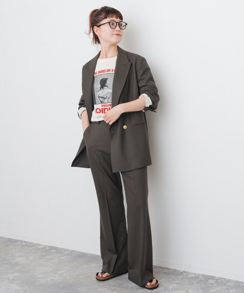 Spick & Span(スピックアンドスパン)の「《セットアップ可 / 追加》ウールブレンドパンツ(スラックス・レディース・ブラウン/ネイビー・34/36/38)」の12枚目の写真