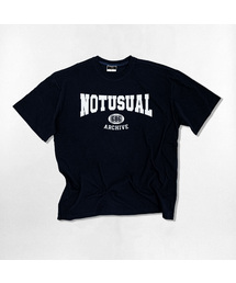 シンプルスクールフォントオーバーサイズ半袖Tシャツ4色