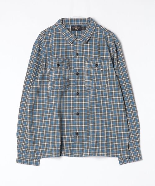 RRL(ダブル アール エル)の「チェック ツイル キャンプ シャツ(シャツ/ブラウス・メンズ・ブルー・S/M/L/XL/XS/XXL)」の1枚目の写真