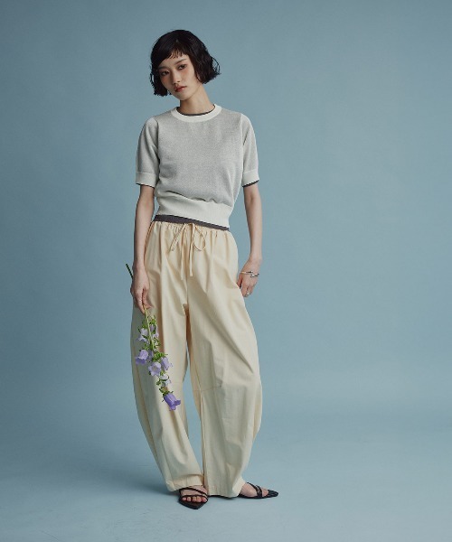 W:Huku(フーク)の「【W:Huku / バイカラーシャイニーニット】シアー ハーフスリーブ トップス(ニット/セーター・レディース・オレンジ/オフホワイト/ベージュ/ブラウン/チャコール・FREE)」の18枚目の写真