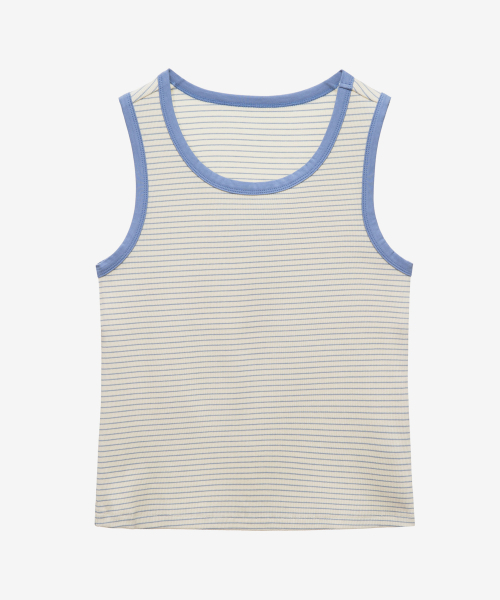 MIND BRIDGE WOMEN（マインドブリッジウーマン）の「[ON][W]ストライプ袖なしトップス - 5カラー（Tシャツ/カットソー・レディース・グレー/ネイビー/スカイブルー/ブラック・55/66）」の8枚目の写真