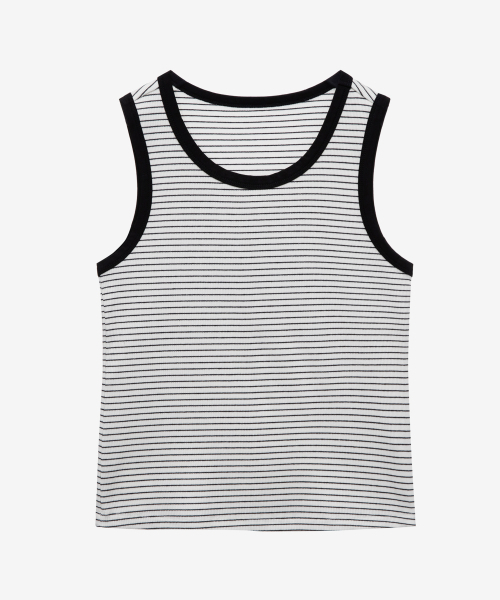 MIND BRIDGE WOMEN（マインドブリッジウーマン）の「[ON][W]ストライプ袖なしトップス - 5カラー（Tシャツ/カットソー・レディース・グレー/ネイビー/スカイブルー/ブラック・55/66）」の10枚目の写真