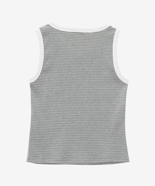 MIND BRIDGE WOMEN（マインドブリッジウーマン）の「[ON][W]ストライプ袖なしトップス - 5カラー（Tシャツ/カットソー・レディース・グレー/ネイビー/スカイブルー/ブラック・55/66）」の13枚目の写真