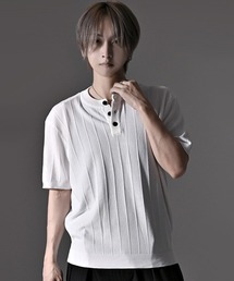BENUSTA（ベヌスタ）の「『BENUSTA/ベヌスタ』ヘンリーネック半袖ニット【GC】（ニット/セーター）」