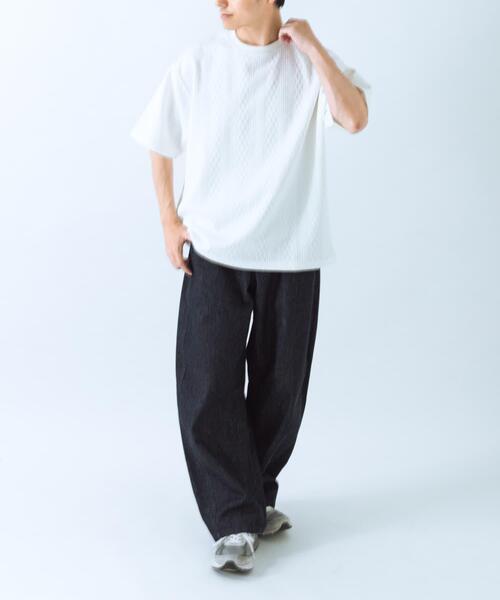 ITEMS URBANRESEARCH(アイテムズ アーバンリサーチ)の「冷感+速乾 ジャカード Tシャツ(Tシャツ/カットソー・メンズ・ネイビー/ホワイト/カーキ・MEDIUM/LARGE)」の19枚目の写真