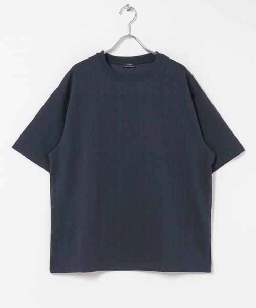 ITEMS URBANRESEARCH(アイテムズ アーバンリサーチ)の「冷感+速乾 ジャカード Tシャツ(Tシャツ/カットソー・メンズ・ネイビー/ホワイト/カーキ・MEDIUM/LARGE)」の7枚目の写真