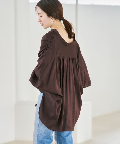 plage(プラージュ)の「Sheer Poncho シャツ(シャツ/ブラウス・レディース・ホワイト/パープル/ブラウン・FREE)」の5枚目の写真