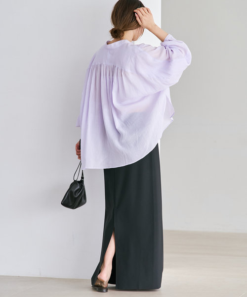 plage(プラージュ)の「Sheer Poncho シャツ(シャツ/ブラウス・レディース・ホワイト/パープル/ブラウン・FREE)」の10枚目の写真