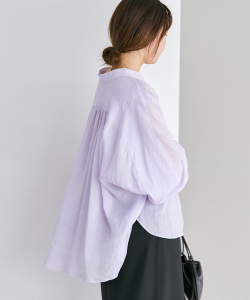 plage(プラージュ)の「Sheer Poncho シャツ(シャツ/ブラウス・レディース・ホワイト/パープル/ブラウン・FREE)」の12枚目の写真