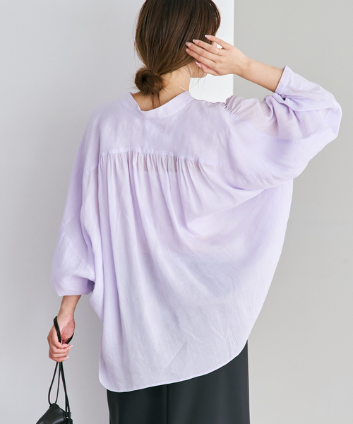 plage(プラージュ)の「Sheer Poncho シャツ(シャツ/ブラウス・レディース・ホワイト/パープル/ブラウン・FREE)」の13枚目の写真