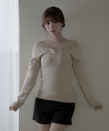 M DOLLY（エムドリー）の「Twin button Elma knit tops/ ツインボタンエルマニットトップス（ニット/セーター）」