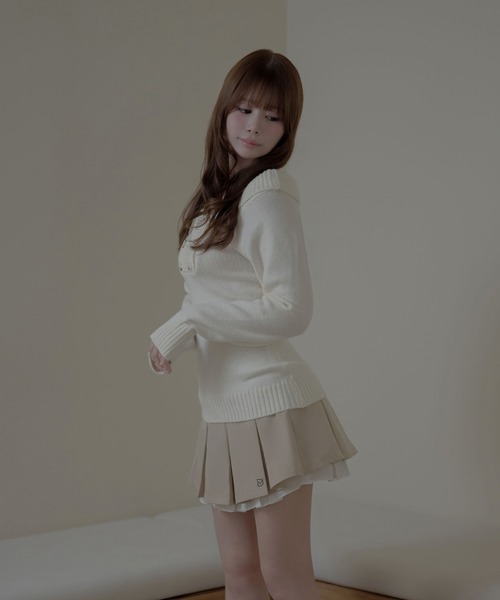 M DOLLY(エムドリー)の「Twin button Elma knit tops/ ツインボタンエルマニットトップス(ニット/セーター・レディース・グレー/アイボリー/ベージュ・FREE)」の22枚目の写真