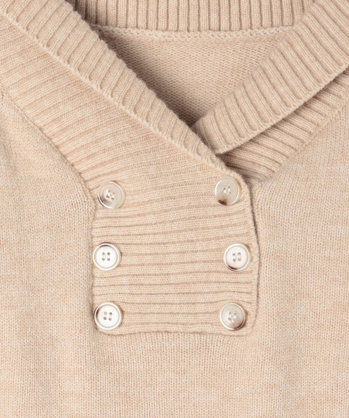 M DOLLY(エムドリー)の「Twin button Elma knit tops/ ツインボタンエルマニットトップス(ニット/セーター・レディース・グレー/アイボリー/ベージュ・FREE)」の19枚目の写真