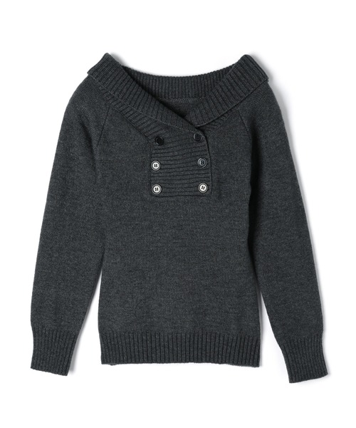 M DOLLY(エムドリー)の「Twin button Elma knit tops/ ツインボタンエルマニットトップス(ニット/セーター・レディース・グレー/アイボリー/ベージュ・FREE)」の15枚目の写真