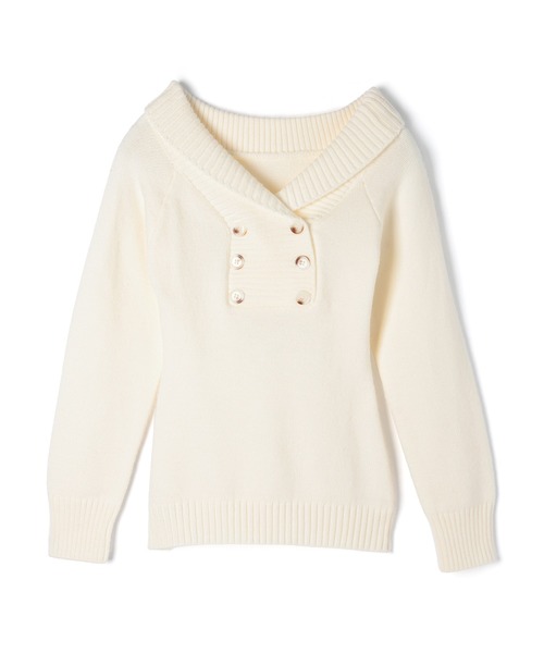 M DOLLY(エムドリー)の「Twin button Elma knit tops/ ツインボタンエルマニットトップス(ニット/セーター・レディース・グレー/アイボリー/ベージュ・FREE)」の16枚目の写真