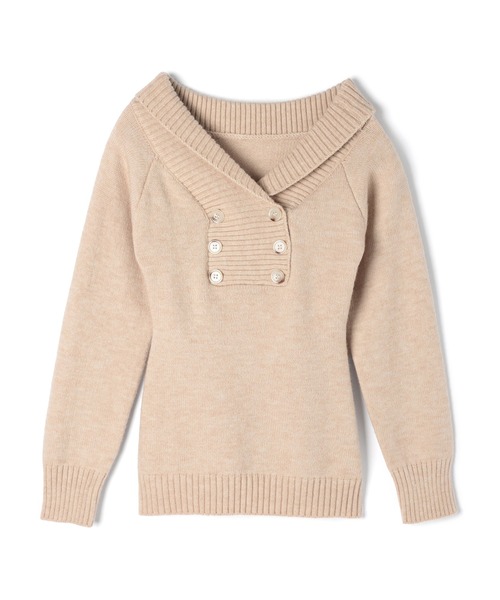 M DOLLY(エムドリー)の「Twin button Elma knit tops/ ツインボタンエルマニットトップス(ニット/セーター・レディース・グレー/アイボリー/ベージュ・FREE)」の17枚目の写真