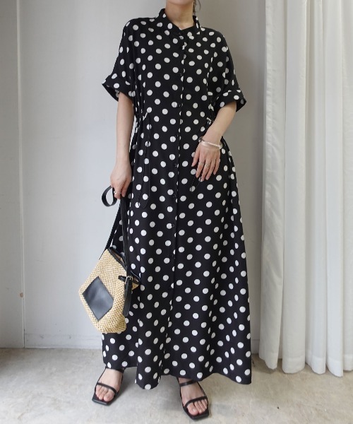 CORNERS(コーナーズ)の「【CORNERS by KR】ドローストリングシャツワンピース(シャツワンピース・レディース・ネイビー/ブラック×ホワイト/ブラック/サックスブルー・M/L)」の3枚目の写真
