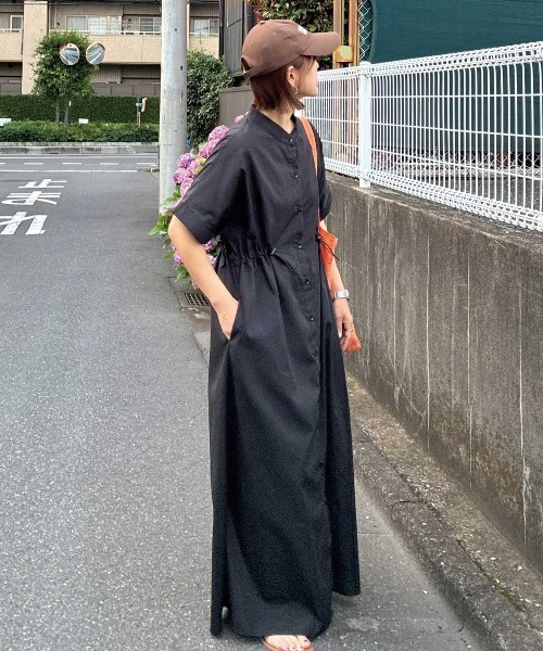 CORNERS(コーナーズ)の「【CORNERS by KR】ドローストリングシャツワンピース(シャツワンピース・レディース・ネイビー/ブラック×ホワイト/ブラック/サックスブルー・M/L)」の10枚目の写真