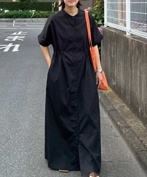 CORNERS(コーナーズ)の「【CORNERS by KR】ドローストリングシャツワンピース(シャツワンピース・レディース・ネイビー/ブラック×ホワイト/ブラック/サックスブルー・M/L)」の11枚目の写真