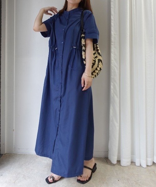CORNERS(コーナーズ)の「【CORNERS by KR】ドローストリングシャツワンピース(シャツワンピース・レディース・ネイビー/ブラック×ホワイト/ブラック/サックスブルー・M/L)」の13枚目の写真