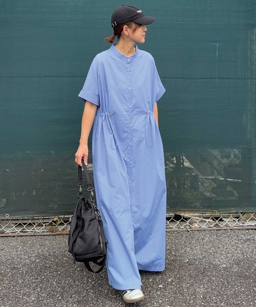 CORNERS(コーナーズ)の「【CORNERS by KR】ドローストリングシャツワンピース(シャツワンピース・レディース・ネイビー/ブラック×ホワイト/ブラック/サックスブルー・M/L)」の20枚目の写真