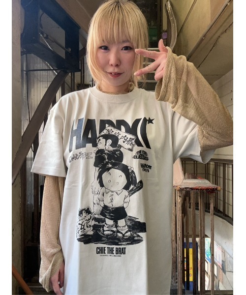 ハードコアチョコレート(ハードコアチョコレート)の「じゃりン子チエ 家庭内暴〇反対(どこが良かったんグレージュ)(Tシャツ/カットソー・メンズ・ダークグレー・XX-LARGE/X-LARGE/LARGE)」の7枚目の写真