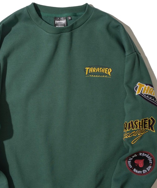 THRASHER(スラッシャー)の「【THRASHER / スラッシャー】裏起毛 ロゴ刺繍 スウェットプルオーバー(スウェット・メンズ・グレー/ブラック/グリーン・MEDIUM/X-LARGE/LARGE)」の3枚目の写真