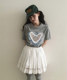 leune（ルネ）の「ハートフリルTシャツ（Tシャツ/カットソー）」