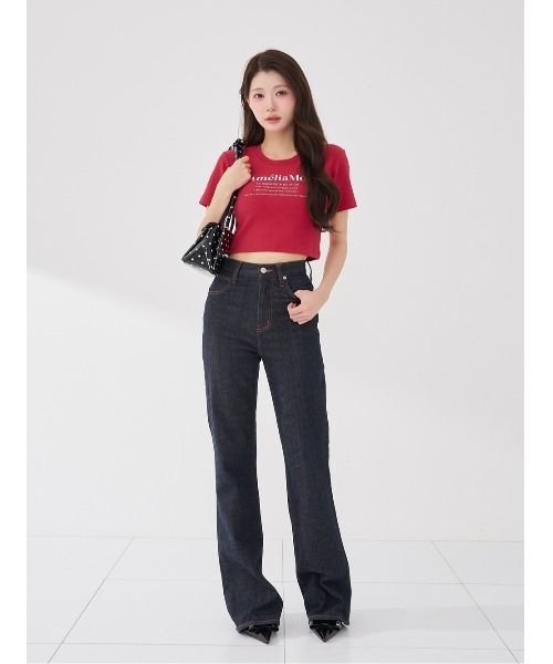 AmeliaMoi(アメリアモワ)の「AmeliaMoiクロップTシャツ(Tシャツ/カットソー・レディース・ブラック/ホワイト・FREE)」の6枚目の写真