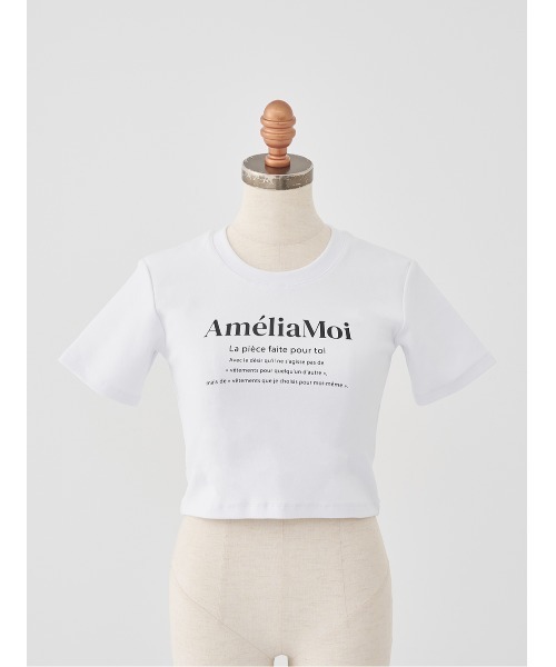 AmeliaMoi(アメリアモワ)の「AmeliaMoiクロップTシャツ(Tシャツ/カットソー・レディース・ブラック/ホワイト・FREE)」の10枚目の写真