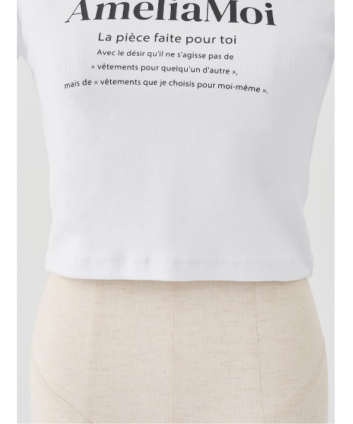 AmeliaMoi(アメリアモワ)の「AmeliaMoiクロップTシャツ(Tシャツ/カットソー・レディース・ブラック/ホワイト・FREE)」の14枚目の写真