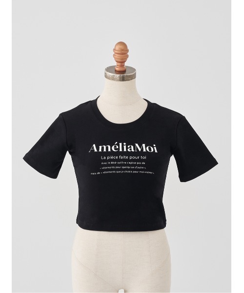 AmeliaMoi(アメリアモワ)の「AmeliaMoiクロップTシャツ(Tシャツ/カットソー・レディース・ブラック/ホワイト・FREE)」の16枚目の写真