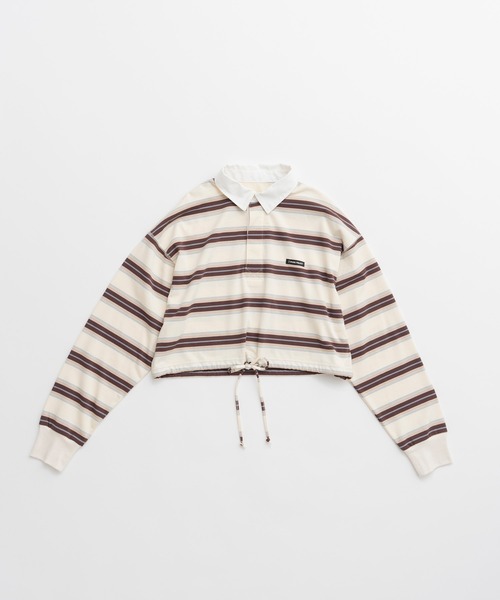 PRANK PROJECT(プランクプロジェクト)の「【2026Autumn Pre-Order】クロップドラグビーシャツ / Cropped Rugby Shirt(ポロシャツ・レディース・ブラック/ホワイト・FREE)」の15枚目の写真