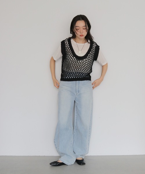 cheriella(シェリエラ)の「【cheriella】前後2WAYメッシュニットベスト 2WAY MESH KNIT VEST(ベスト・レディース・アイボリー/ブラック・FREE)」の18枚目の写真