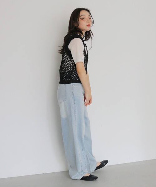 cheriella(シェリエラ)の「【cheriella】前後2WAYメッシュニットベスト 2WAY MESH KNIT VEST(ベスト・レディース・アイボリー/ブラック・FREE)」の22枚目の写真