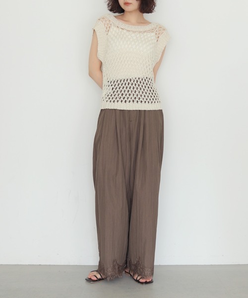 cheriella(シェリエラ)の「【cheriella】前後2WAYメッシュニットベスト 2WAY MESH KNIT VEST(ベスト・レディース・アイボリー/ブラック・FREE)」の5枚目の写真