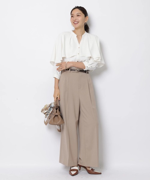 JUSGLITTY(ジャスグリッティー)の「モチーフベルト付きワイドパンツ(その他パンツ・レディース・イエロー系その他/ダークブラウン/ブラック・2/1/0)」の7枚目の写真
