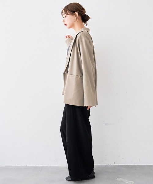 mil（ミル）の「［通勤・オフィス］ダブルタック ハイウエストパンツ【588219】（スラックス・レディース・ダークブラウン/モカ/ブラック・S-Short/S-Regular/M-Short/M-Regular）」の5枚目の写真