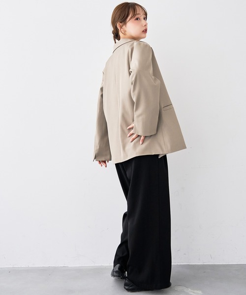 mil（ミル）の「［通勤・オフィス］ダブルタック ハイウエストパンツ【588219】（スラックス・レディース・ダークブラウン/モカ/ブラック・S-Short/S-Regular/M-Short/M-Regular）」の6枚目の写真