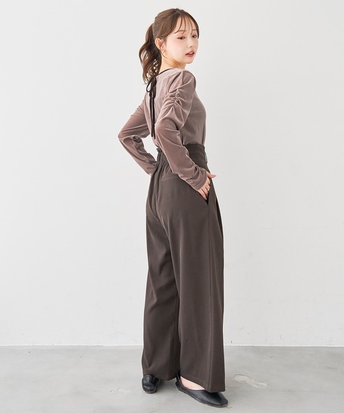 mil（ミル）の「［通勤・オフィス］ダブルタック ハイウエストパンツ【588219】（スラックス・レディース・ダークブラウン/モカ/ブラック・S-Short/S-Regular/M-Short/M-Regular）」の11枚目の写真