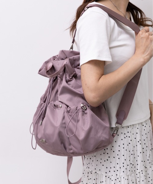 THE NORTH FACE(ザノースフェイス)の「THE NORTH FACE(ザ・ノースフェイス)/3WAY 巾着型 ショルダー ボディバッグ リュック バックパック/BONNEY PACK M(バックパック/リュック・レディース・ピンク/ブラック/クリーム・FREE)」の3枚目の写真