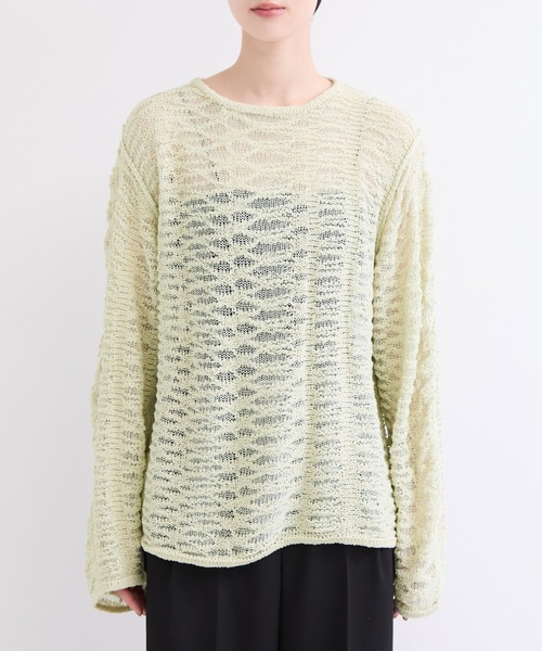 le cercle ADAM ET ROPE'(ルセルクルアダムエロペ)の「透かし編みクルーネックプルオーバー(Tシャツ/カットソー・レディース・ブラック/ベージュ/オフホワイト/グリーン系その他・FREE)」の19枚目の写真