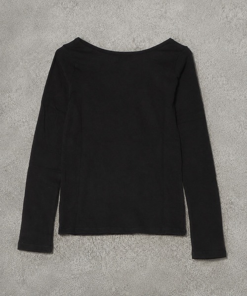SPINNS(スピンズ)の「長袖Tシャツ/フォトガール/ストーン/平成ギャル(Tシャツ/カットソー・レディース・オフホワイト/ブラック・ONESIZE)」の5枚目の写真