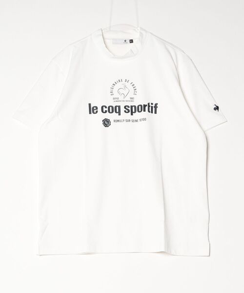 le coq sportif GOLF（ルコックスポルティフゴルフ）の「ルコックゴルフ　ラベルデザイン半袖モックネックシャツ（その他トップス・メンズ・ライトイエロー/ホワイト/レッド/ネイビー・M/XL/XXL/L）」の2枚目の写真