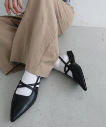 DISCOAT | 【大人のための一足/S~XL展開】ポインテッドクロスストラップシューズ(パンプス)