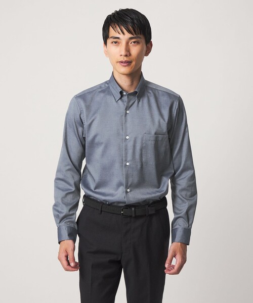 green label relaxing(グリーンレーベルリラクシング)の「エブリット コットンオックス ソリッド スナップ ボタンダウン シャツ -イージーアイロン-(ビジネスシャツ・メンズ・ホワイト/ベージュ/コバルトブルー・M/L/S/XL)」の3枚目の写真