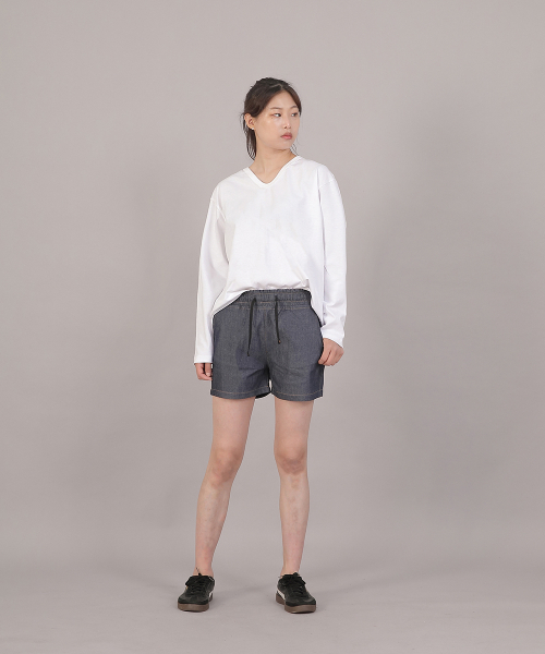 SAINTCREW(セントクルー)の「ポケットレスコットンショートパンツ CWS-390 デニムライトインディゴ(その他パンツ・レディース・その他・フリー)」の5枚目の写真